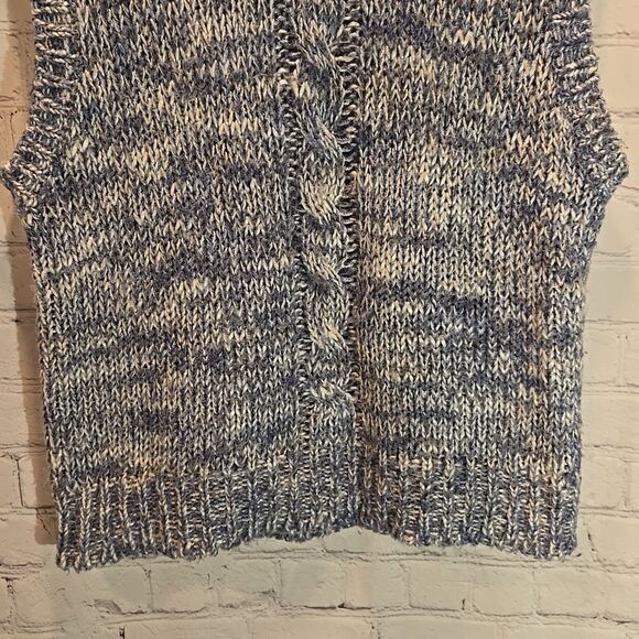 Joan Harper knit blue and white sweater vest size M - Picture 3 of 7